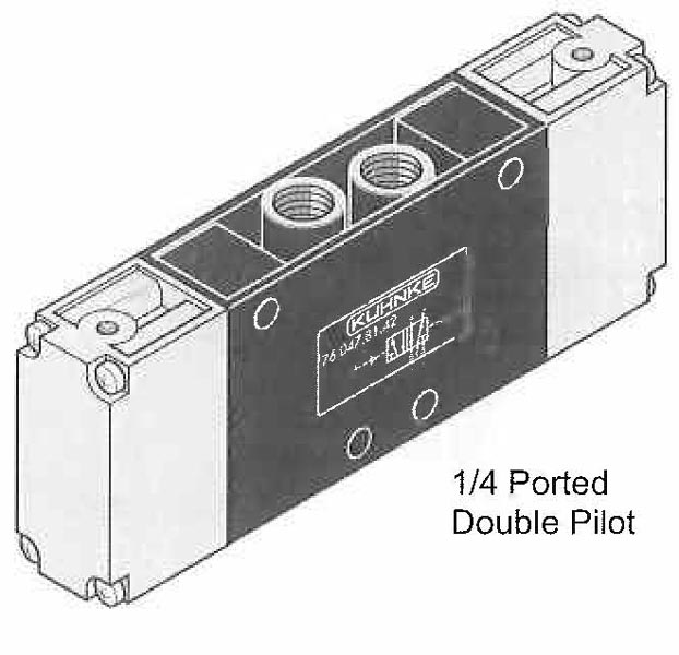 Directional Control Valves (4 Way), Pneumatic Actuation 1/4 Ported Double Pilot