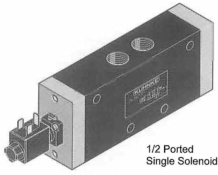 Directional Control Valves (4 Way), Solenoid Operated (Poppet Design, In Line Mounting)