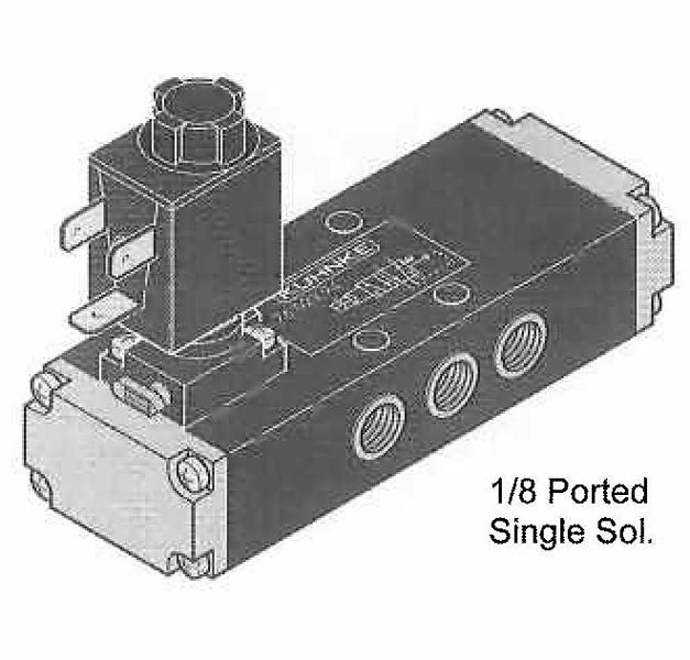 Directional Control Valves (4 Way), Solenoid Operated (Spool Design, Flat Mounting)