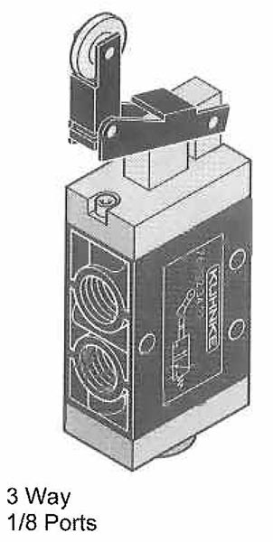 One Way Roller Lever Operated, Air Pilot Assist, Body Mount